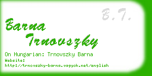 barna trnovszky business card